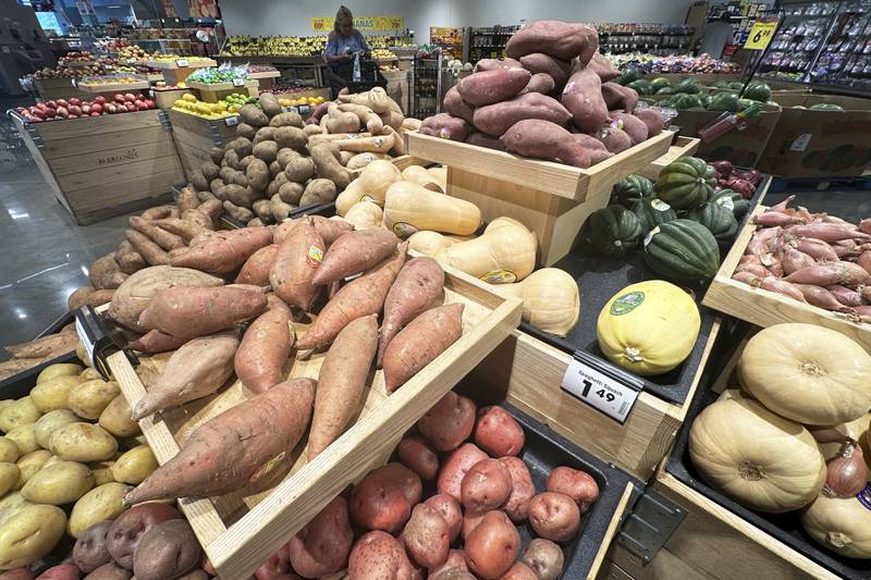 A customer shops at a grocery store in Glenview, Illinois.
