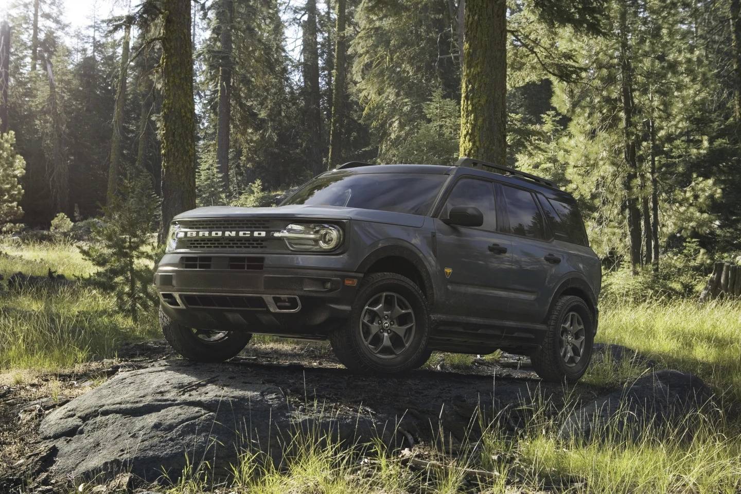 This photo provided by Ford shows the 2024 Bronco Sport Badlands. The Badlands is one of the most expensive trims for the Bronco Sport but it comes fully equipped to head out into nature.