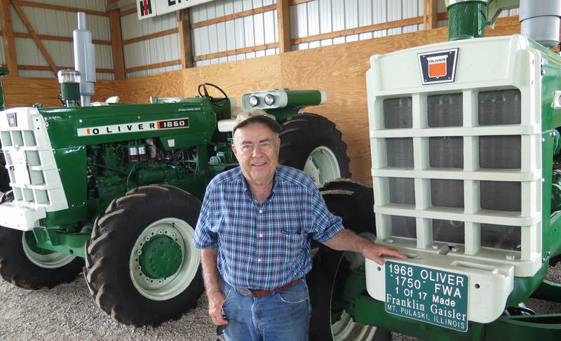 Frank Gaisler stands next to his 1968 Oliver 1750, one of only 17 made. Gaisler has been restoring Oliver tractors for two decades, starting with his father’s Oliver 88.
