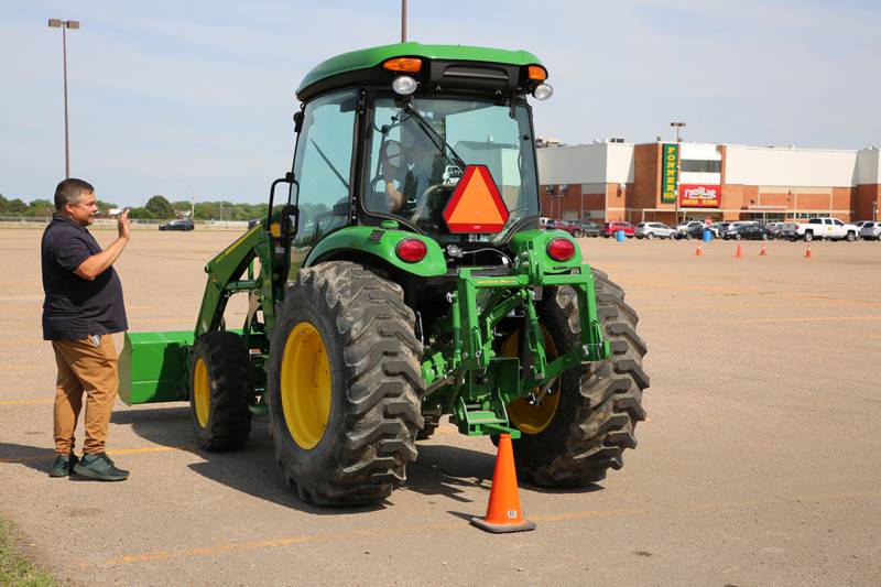 Students learn how to safely drive agricultural equipment.