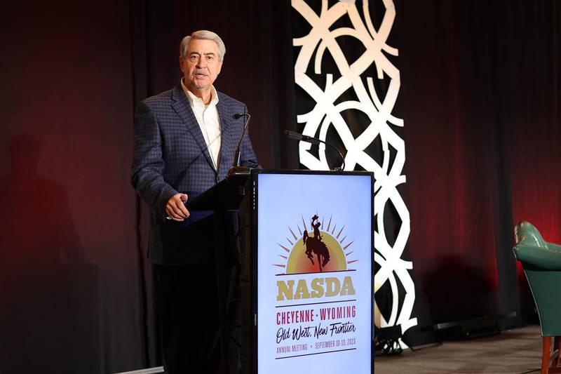 Ted McKinney, CEO of the National Association of State Departments of Agriculture, speaks at the organization’s annual meeting.