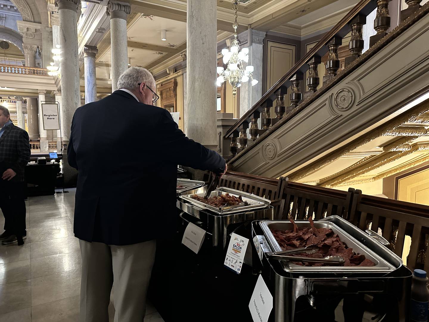 The Bacon Bar and Brunch featured pork bacon, candied bacon, applewood smoked bacon and bacon with cracked pepper and fresh rosemary from Indiana Kitchen.