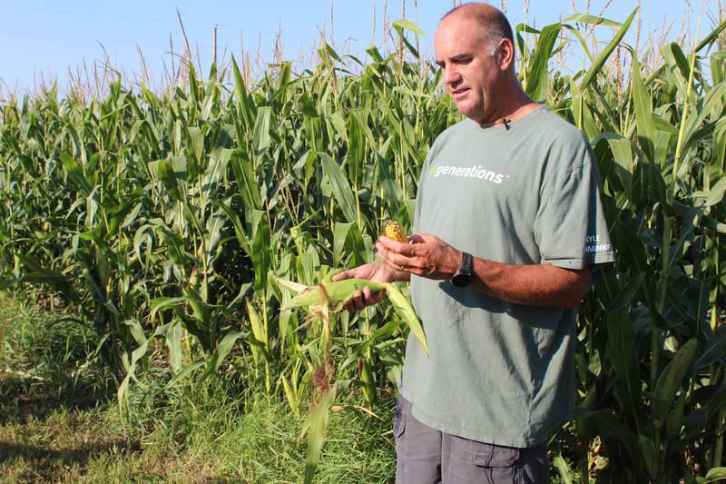 Kyle Schminke talks about his crop production methods on his farm near Shellsburg, Iowa. He plants cover crops on 100% of the 3,000 acres he farms with a modified air drill and he has enrolled in the ADM re:generations program where he receives payments for various production practices.