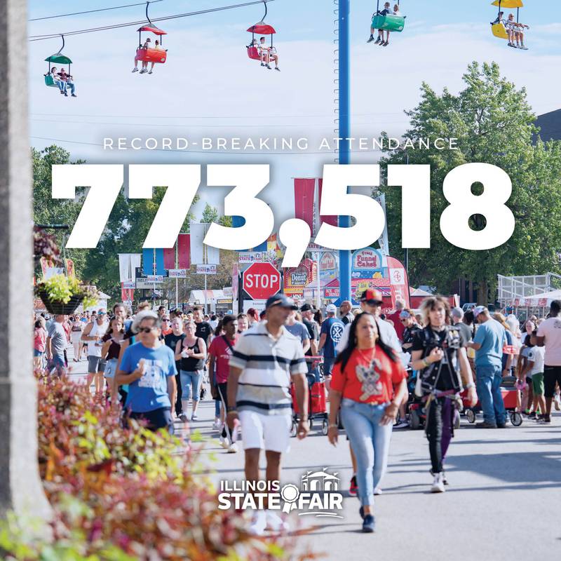 It was a record-breaking year at the 2024 Illinois State Fair — more than 773,000 people attended the 11-day event, the highest number on record. That’s nearly 66,000 more than the previous record set last year.