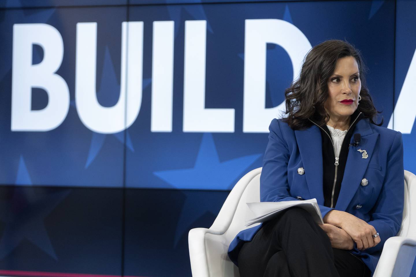 Michigan Gov. Gretchen Whitmer speaks at an event in Washington.
