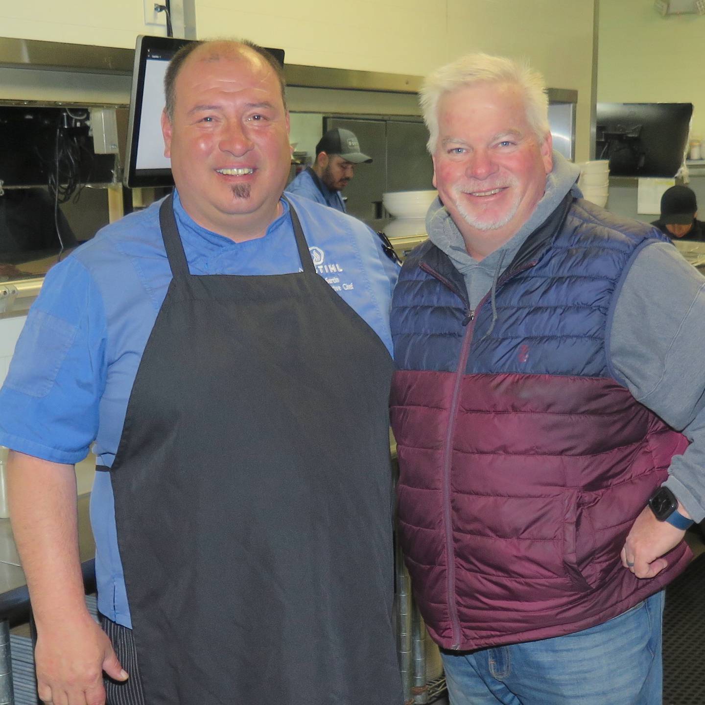Jacob Sartin (left), Destihl Restaurant and Destihl Beer Hall and Barrel Room senior executive chef, and Ken Ropp, Ropp Jersey Cheese proprietor, work closely together to meet the needs of both kitchens and customers.