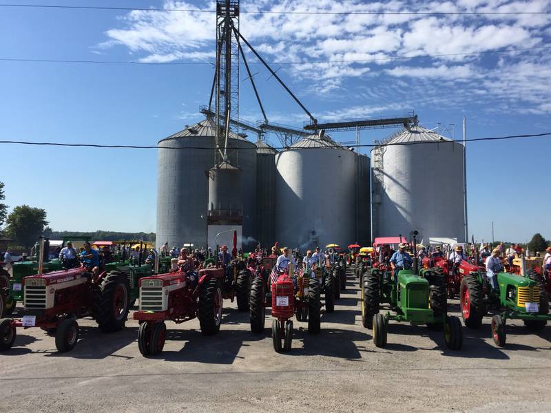 More than 100 antique tractors are expected to participate in the Tractor Ride on the opening day of the Half Century of Progress event. The goal is for the group to arrive back at the show about noon to be the daily parade on Thursday.