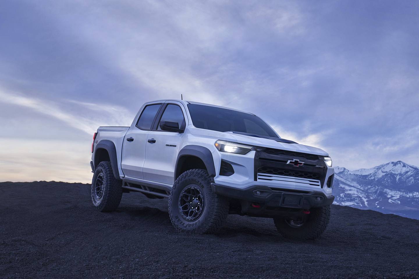 Big all-terrain tires and a specialized suspension make the 2024 Colorado ZR2 Bison Edition the most capable off-road version of the Chevrolet midsize pickup.