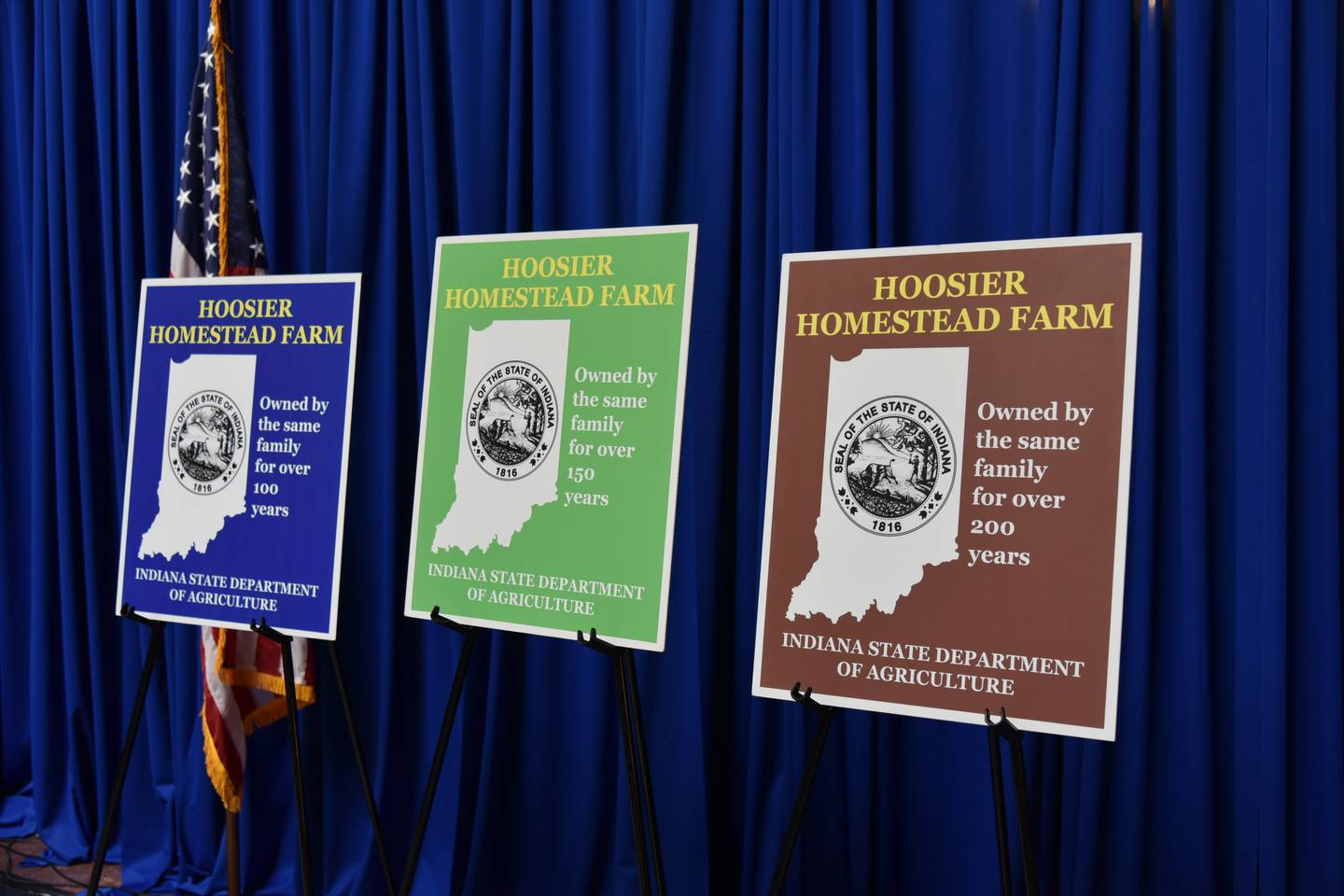 Indiana farms may qualify for three honors: Centennial Award for 100 years of ownership, Sesquicentennial Award for 150 years of ownership and Bicentennial Award for 200 years of ownership.