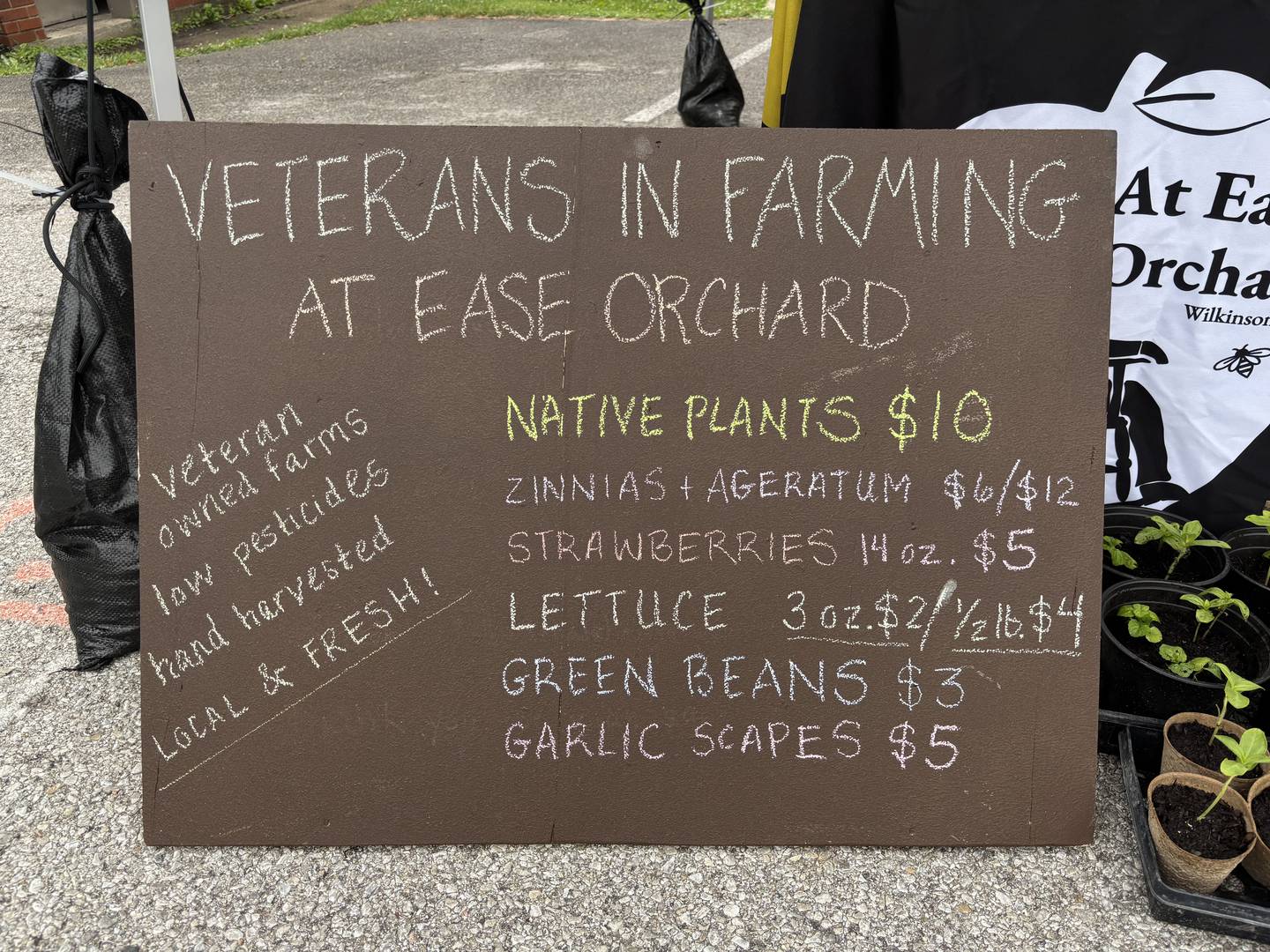 At Ease Orchard sells goods at Hoosier farmers markets.