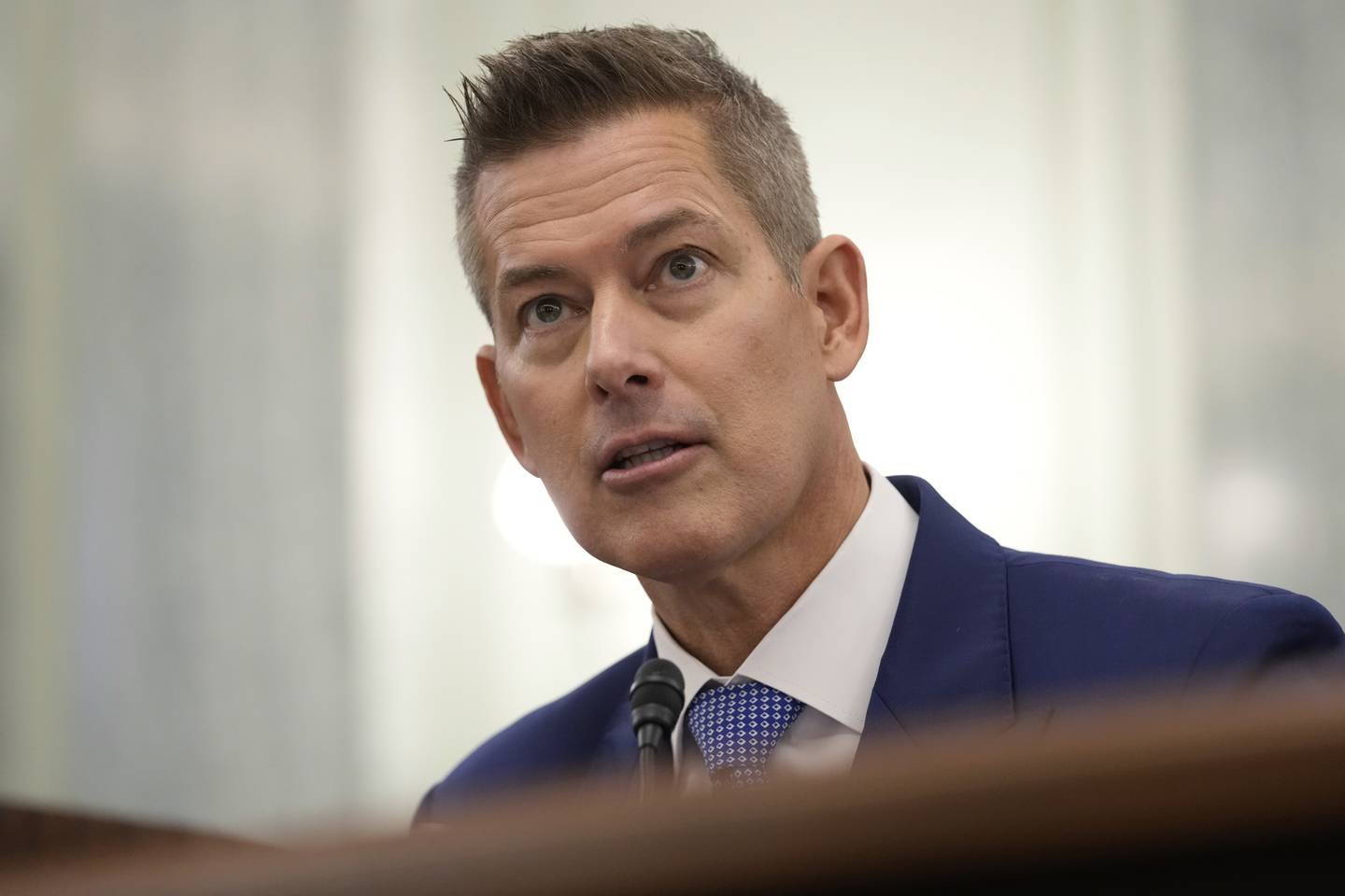 Former Wisconsin Rep. Sean Duffy, R-Wis., testifies before the Senate Commerce, Science and Transportation Committee on Capitol Hill in Washington on Jan. 15 for his nomination to be transportation secretary.