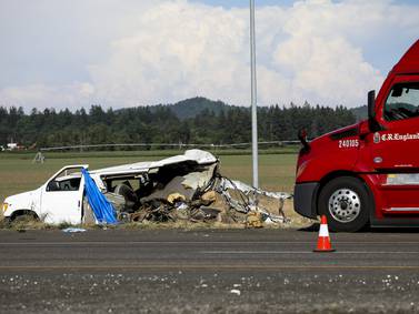 Truck driver in crash that killed 7 farmworkers in Oregon is sentenced to 48 years