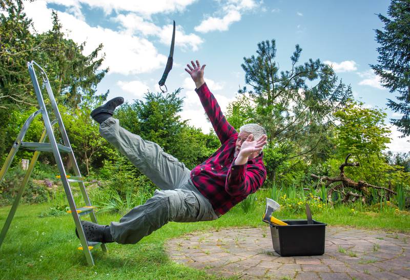 Injury records show that the majority of ladder falls occur among older men working at home.