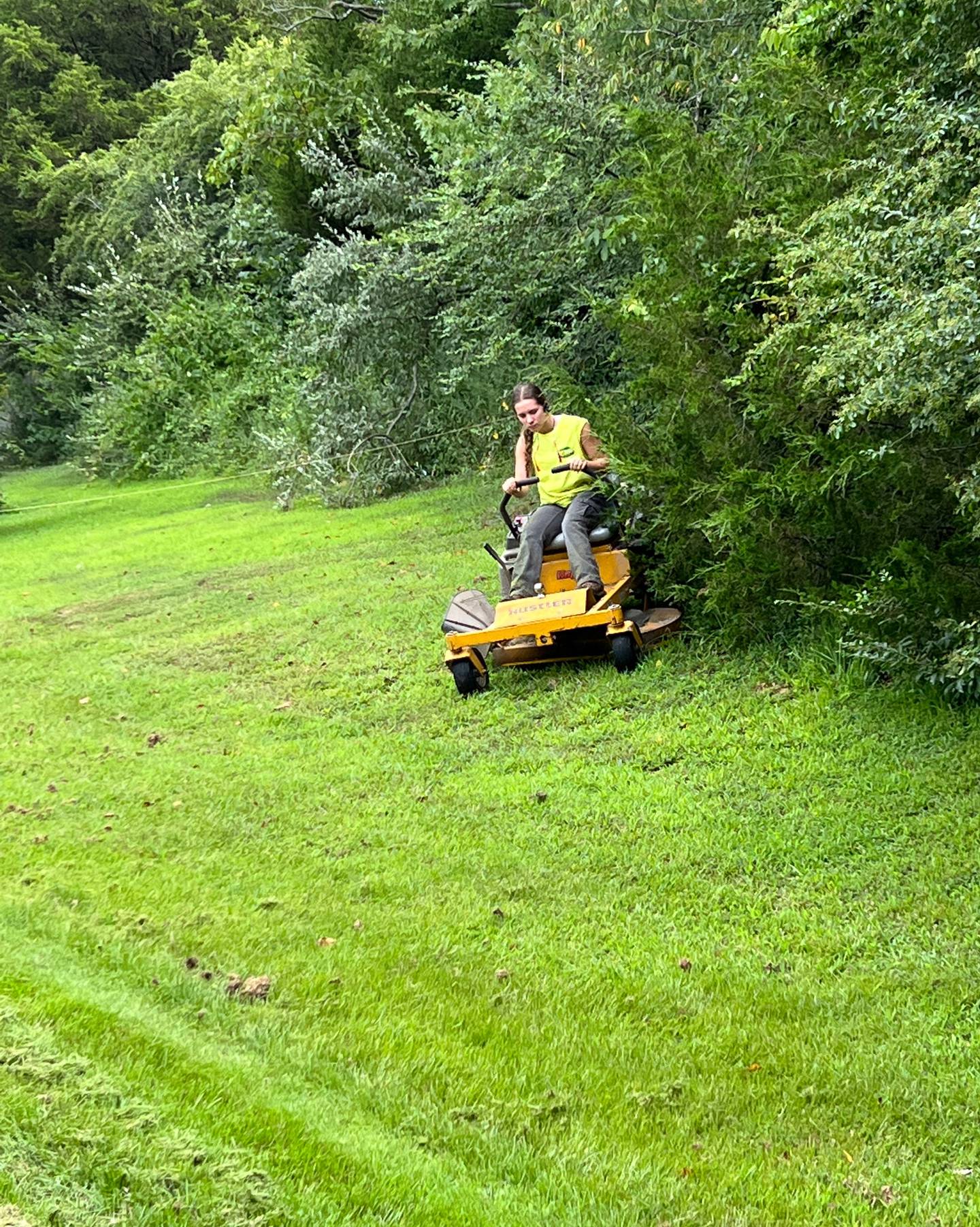 Chasey Peas started her business with mowing and weedeating services and has expanded her company to focus more on landscaping.