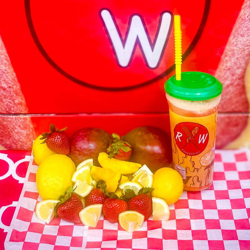 Tropical Thunder by R&W Concessions. Mango and strawberry along with lemon - all infused into a tropical thunder shake-up.