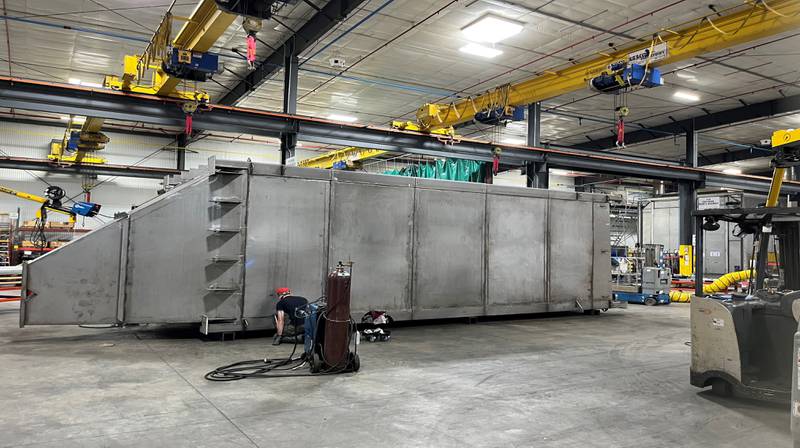 This dedicated crane bay is part of the $1.2 million expansion of GSI’s fertilizer equipment production plant in Paris, Illinois, to meet the growing demand for its products.