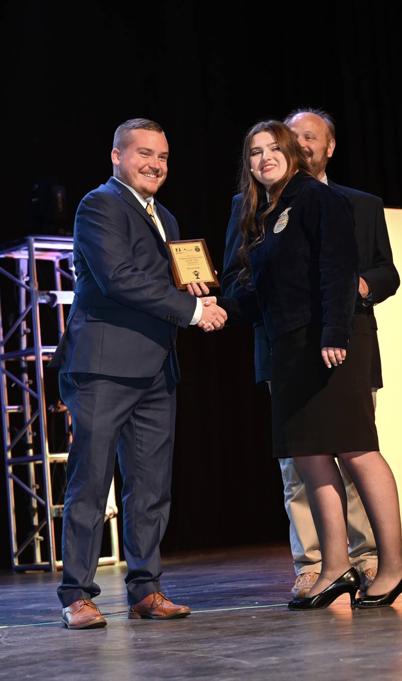 McCord Snider is honored as a finalist for the Golden Owl Award for his commitment to excellence as an ag teacher. He has been named a finalist for the award for the past four years.