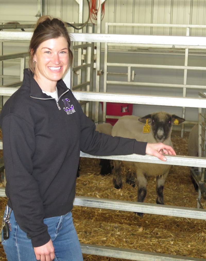 Julie Barr, JJC Land Lab manager, pictured in the Weitendorf Agricultural Education Center's live animal wing, says the facility provides hands-on, real-life experiences for animal science and vet tech classes, as well as numerous other opportunities for students and outside groups.