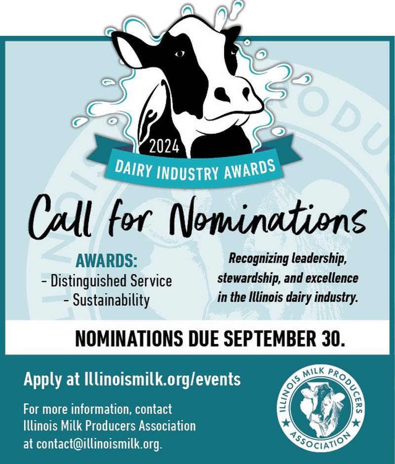 Illinois Milk Producers Association is calling for nominations of individuals to receive formal recognition in 2024 for their outstanding contributions to the dairy industry through leadership, stewardship and overall excellence.