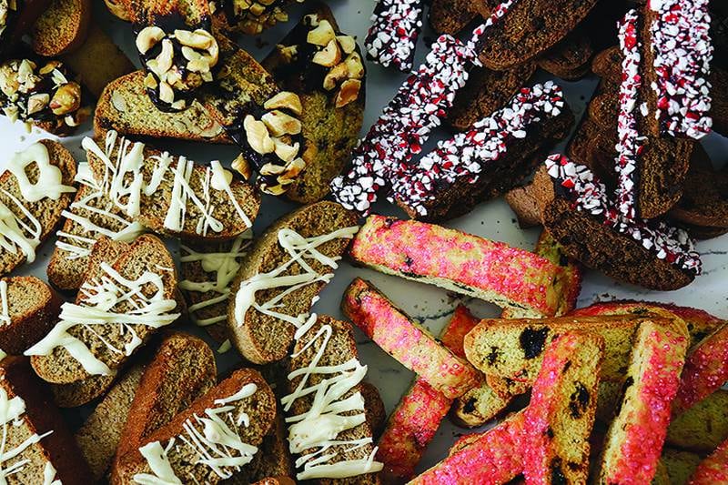 These various biscotti flavors boast a little holiday sparkle in every crunchy, dunkable cookie.