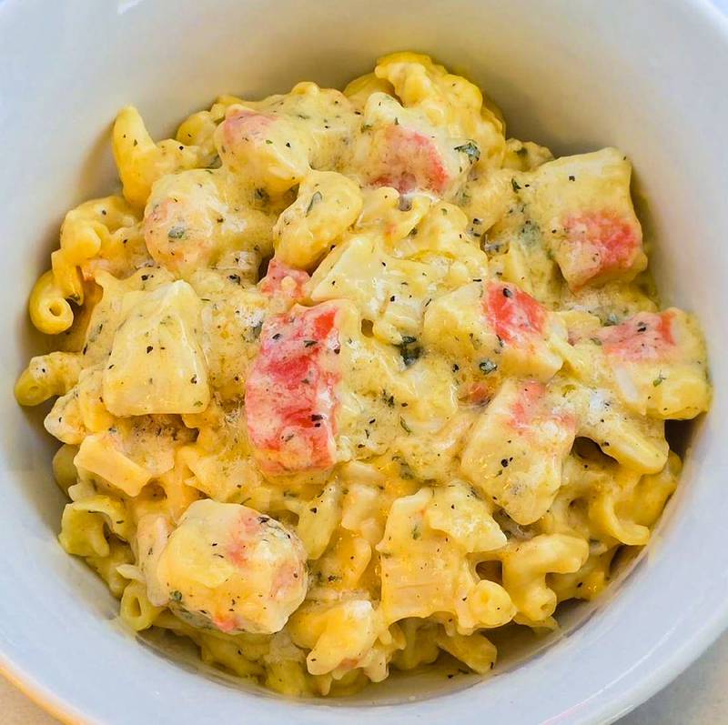 Lobster Mac and Cheese by Freund Family Foods. A luxurious twist on a comfort classic. Chunks of lobster meat tossed in garlic butter and folded into a velvety homemade cheese sauce.