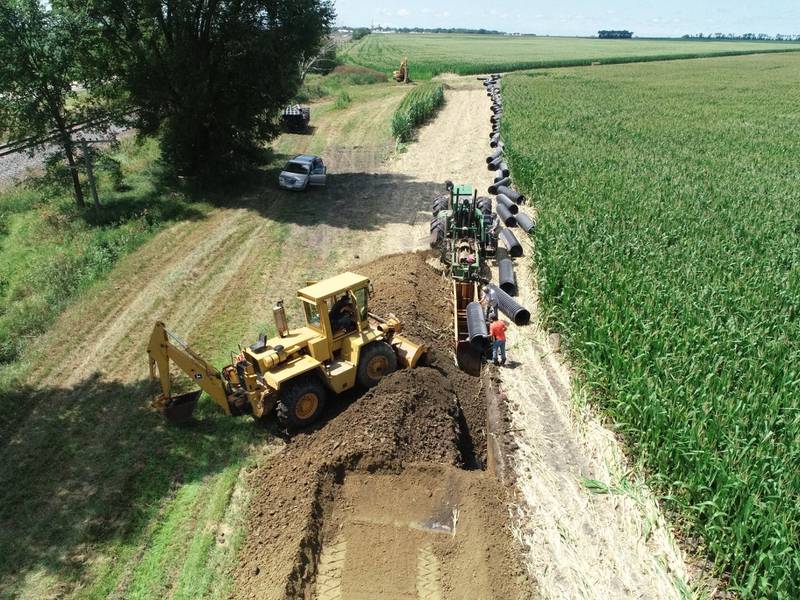 Challenges installing drainage tile mains