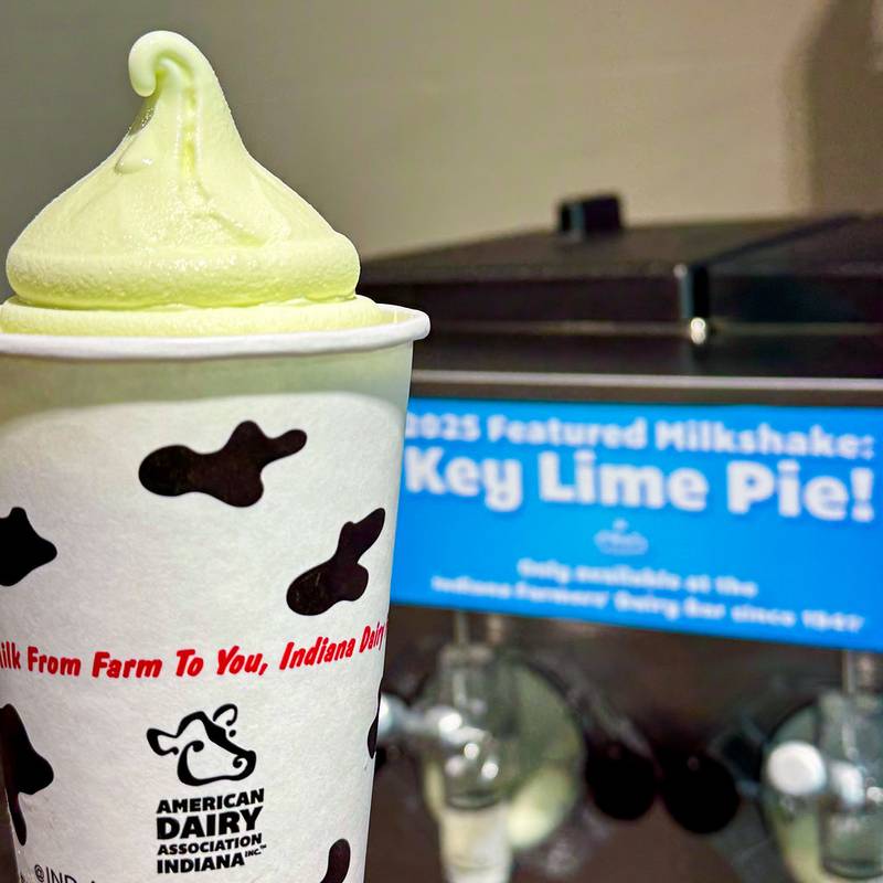 Key Lime Pie Milkshake by American Dairy Association Indiana Inc. The milkshake blends tangy citrus with creamy sweetness for a refreshing treat to cool you down on a hot Indiana summer day. It’s sweet, smooth and made for fair memories.