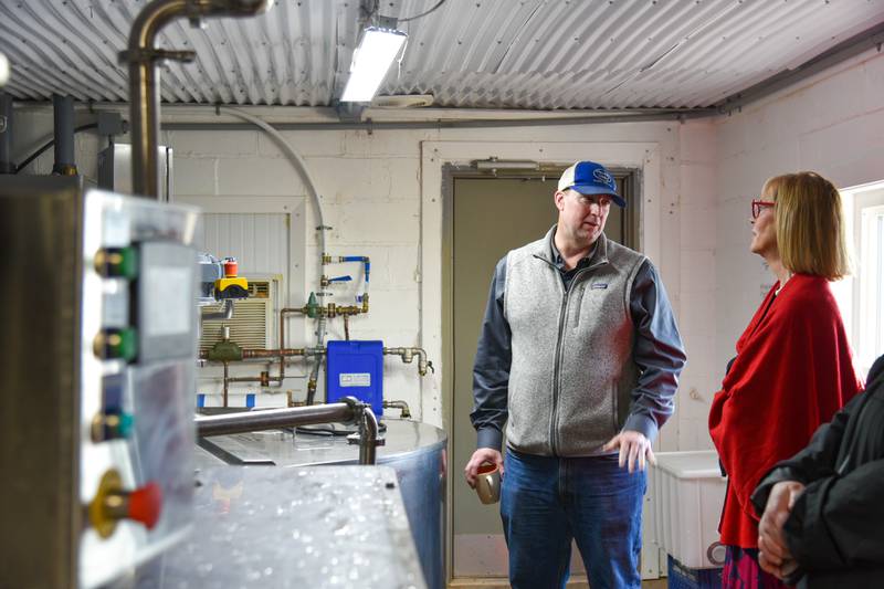Lt. Gov. Suzanne Crouch (right) tours Freshly Dairy. Owner Zack Ireland started the business in 2022.