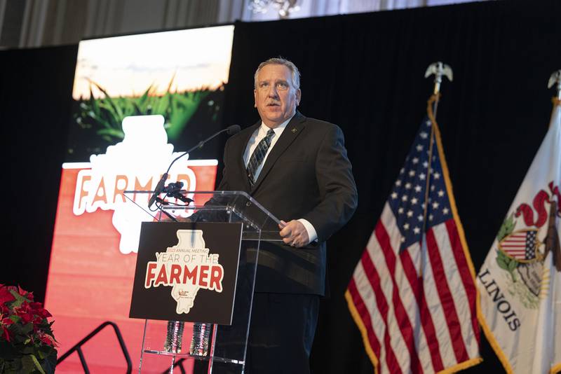 Brian Duncan, the new president of Illinois Farm Bureau, speaks at IFB’s 109th Annual Meeting in Chicago.
