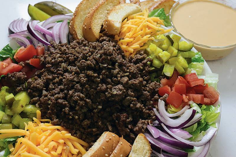 Hamburger Salads are adaptable — just like you can add lots of different toppings to a hamburger, you can use the same ingredients in your salad.