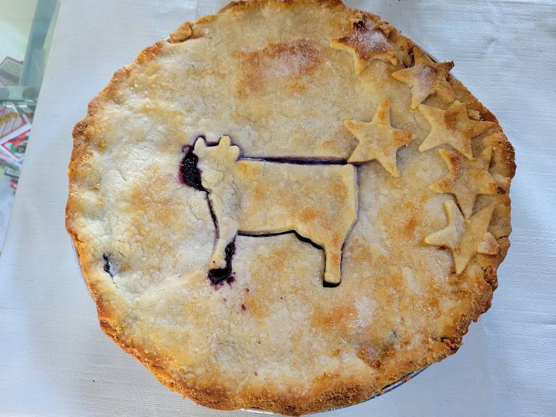 4-H members display pies at the Lake County Fair.