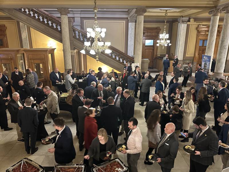 More than 200 farmers, lawmakers, legislative staff and ag industry stakeholders met Feb. 12 for the Bacon Bar and Brunch at the Indiana Statehouse.