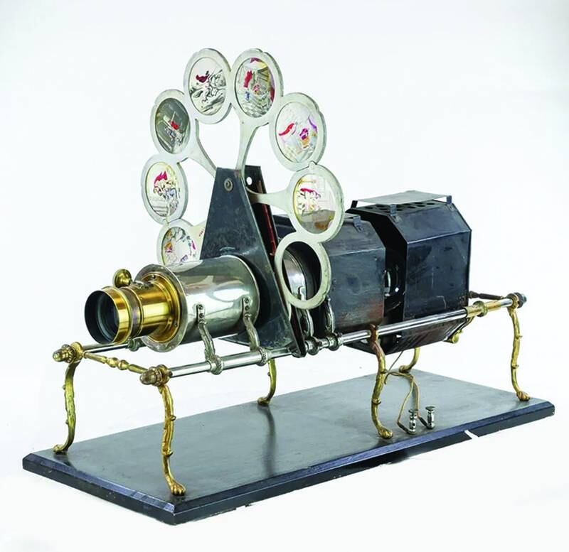 The Pettibone Peacock Sciopticon shows how much technology had advanced since the days of the earliest magic lanterns.