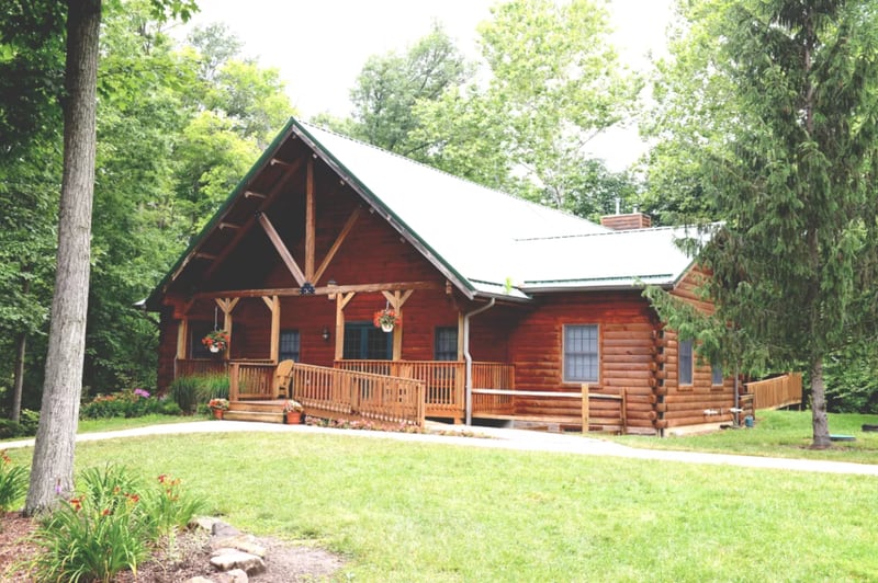 The main lodge at the Indiana FFA Leadership Center is located in Trafalgar, just south of Indianapolis. The campus includes trails, woods, a creek and more.