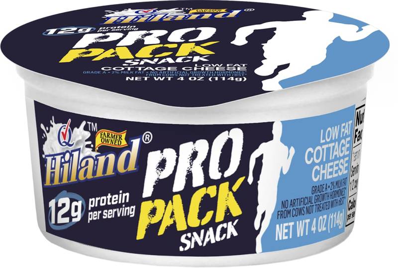 Discover the ProPack Snack from Prairie Farms and Hiland Dairy — a snackable size of cottage cheese, packed with 12 grams of protein.