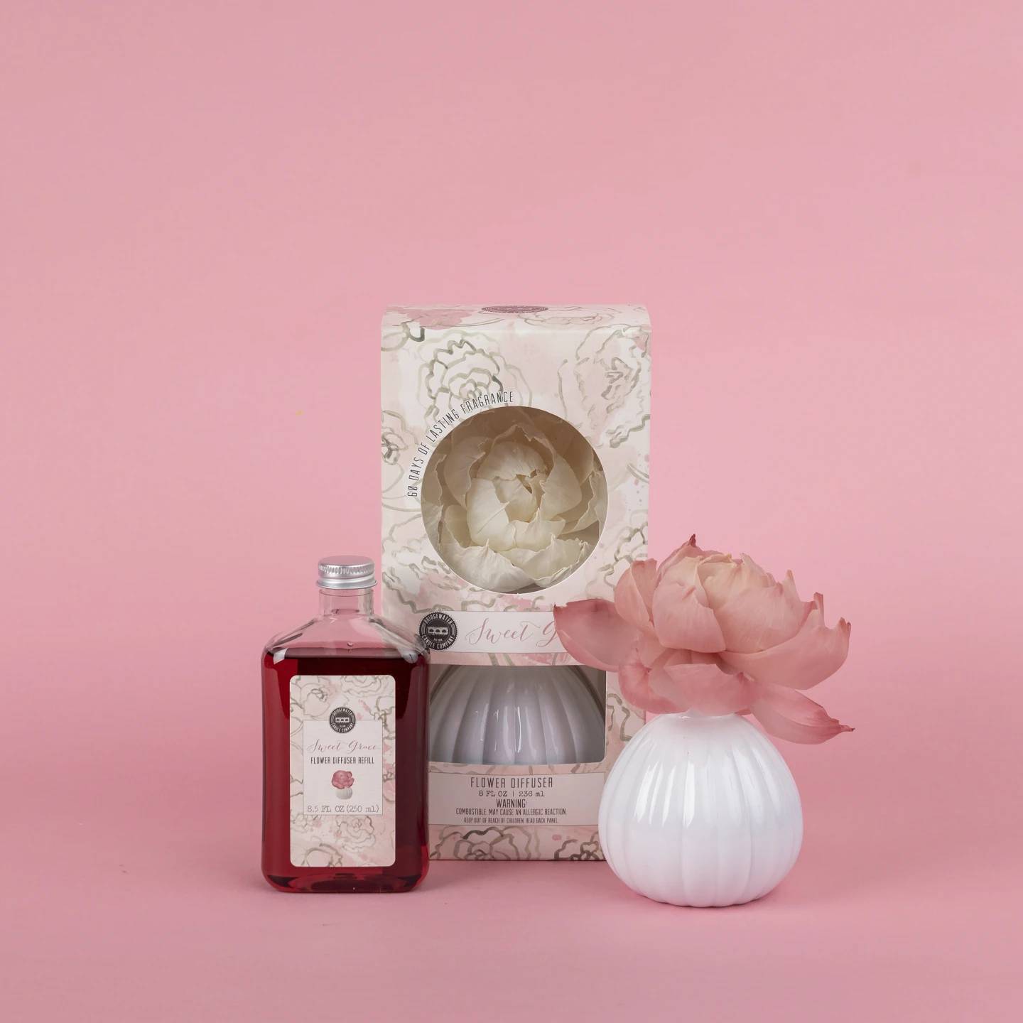 This image provided by Bridgewater Candles shows a Sweet Grace flower diffuser.