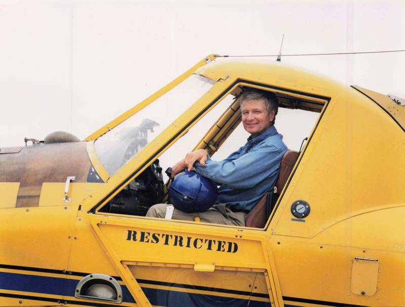 David Eby pilots one of his crop dusters.