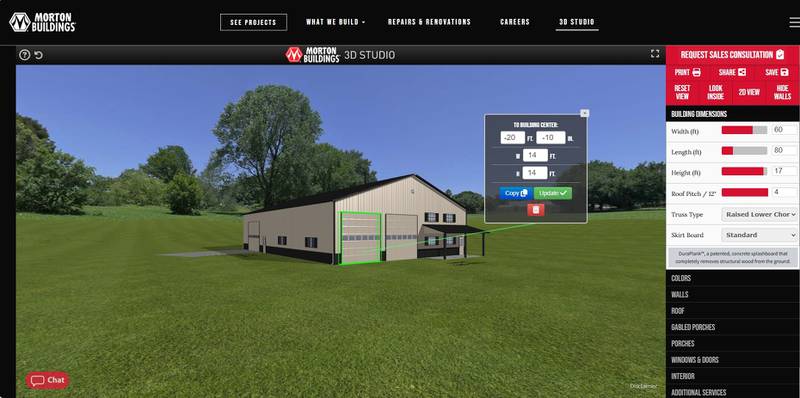 The new 3D Studio introduced by Morton Buildings at the National Farm Machinery Show is an online tool that enables farmers to design their own farm building.