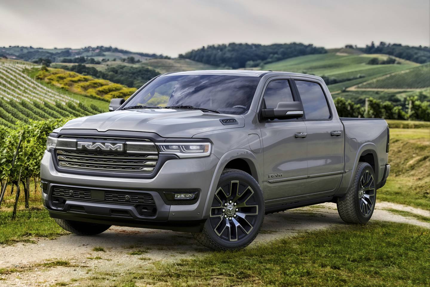 The soon-to-debut Dodge Ramcharger electric pickup truck also includes a six-cylinder gasoline engine that acts as a generator.