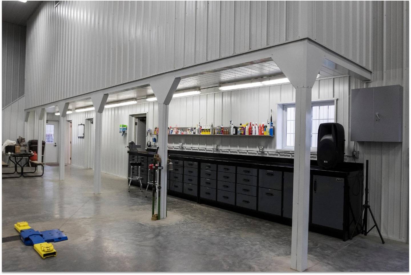 Morton Buildings offers insulated workshop designs for those cold winter months when there is still work to do.