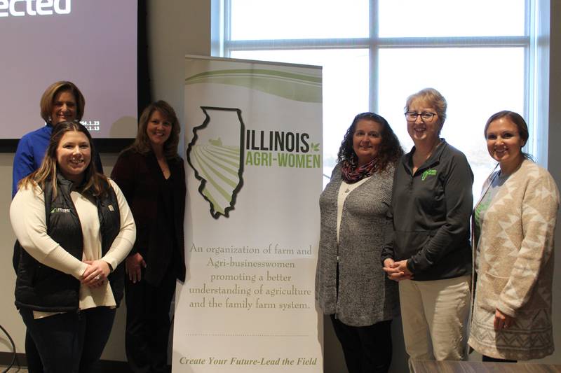 Members of Illinois Agri-Women elected officers during their annual meeting. Those selected to serve for the upcoming year include: Jessica Fleming (from left), vice president of education; Anjie Erbsen, president; Margie Menacher, membership chair; Lisa Muirheid Martin, policies and procedures; Deb Schultz, treasurer; and Kelsey Neville, immediate past president.