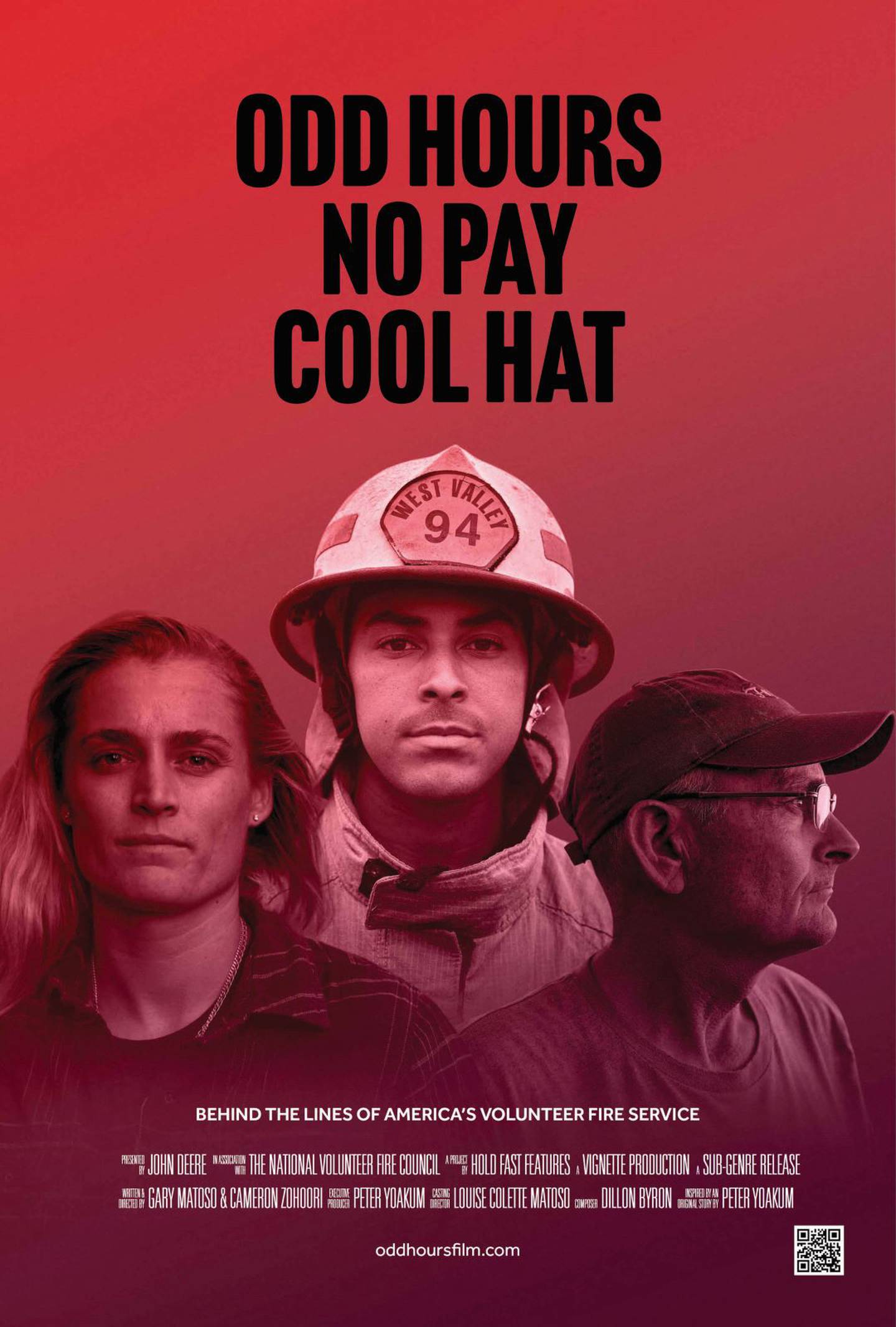 “Odd Hours, No Pay, Cool Hat,” now available to rent or buy on streaming platforms, takes audiences behind the lines of America’s volunteer fire service community.