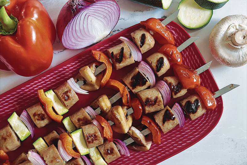 Skewers make Fourth of July celebrations simple, delicious and plate-free.
