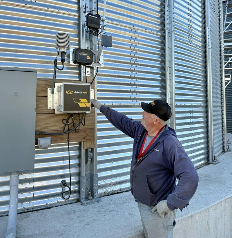 Farmer Owen Gohlke was able to increase the moisture level of his stored soybeans by four percentage points last year through rehydration, resulting in a $7,000 increase in revenue.
