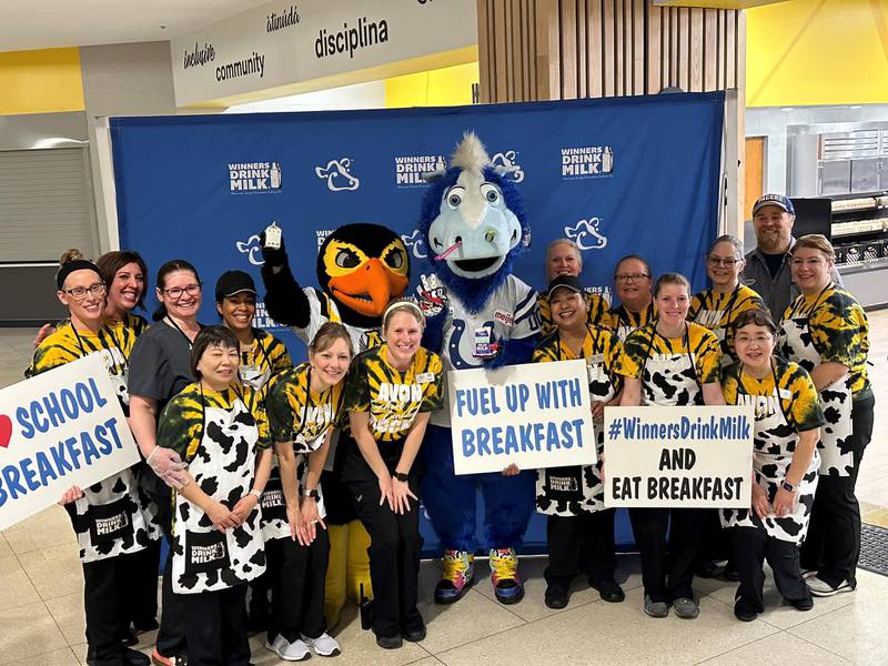 Students at Avon High School celebrate National School Breakfast Week.