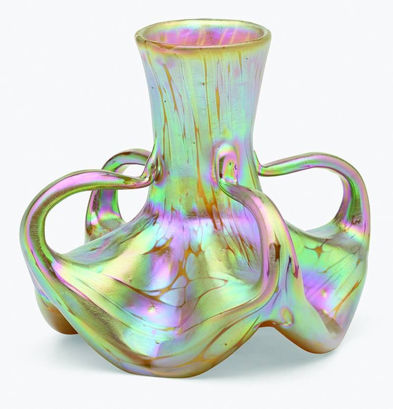 Loetz is one of the most famous European glassmakers of the late 19th to early 20th centuries. This vase is from its popular Phanomen line.