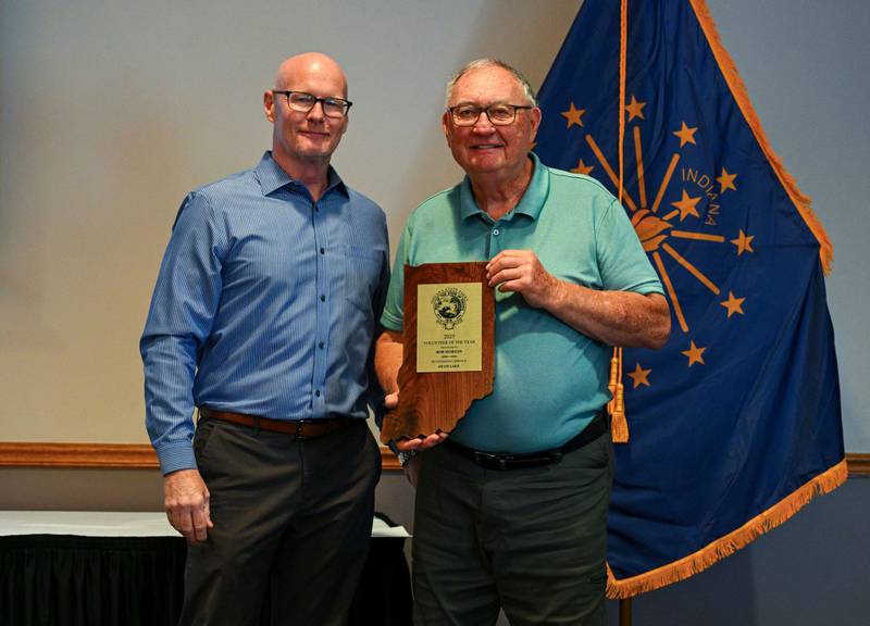 Indiana State Parks Director Brandt Baughman (left) and Volunteer Bob Morton.