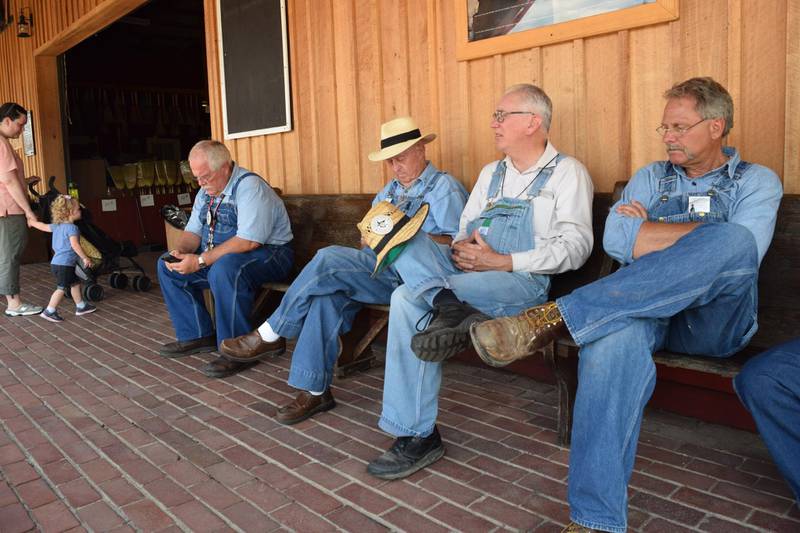 Tim Nannet (far right) served as director of the Pioneer Village at the Indiana State Fair.