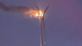 Wind turbine catches fire near Mendota