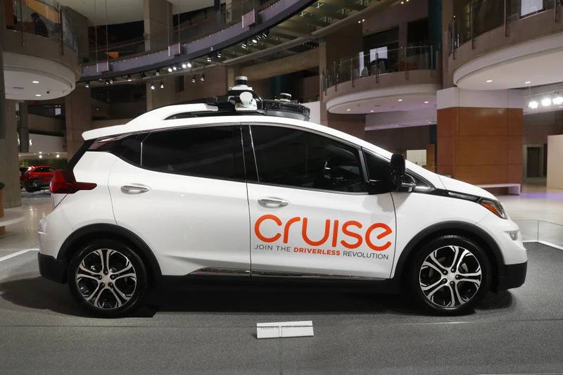 A Cruise autonomous vehicle is displayed in Detroit. Several key leaders are no longer with General Motors’ Cruise amid an ongoing investigation into an October accident involving one of its driverless cars, the robotaxi service confirmed. Cruise said that nine individuals departed following an initial analysis of the October 2 incident — when a Cruise robotaxi ran over a pedestrian who had been hit by another human-driven car in San Francisco — and the company’s response.